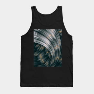 Fountain Flux Noir Metallic Abstract Minimal Artwork Tank Top